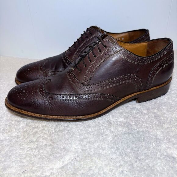 Mercanti Fiorentini Wingtip Brogue Oxford sz 11 M Dark Brown Made in Italy - Picture 2 of 9